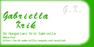 gabriella krik business card